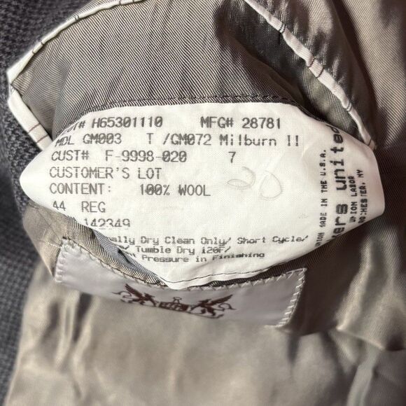 Hickey Freeman Milburn II Sport Coat Blazer Jacket Men’s Size 44R Gray Wool USA - Picture 6 of 11